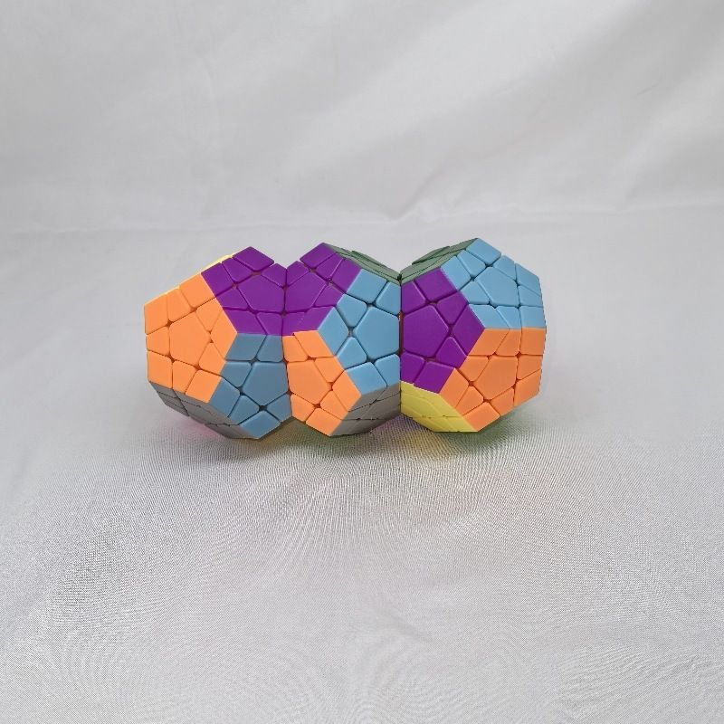 (image for) CubeTwist Siamese Megaminx Cube 2-Body 3-Body Symmetric Color Connected Dodecahedron Puzzle Toy