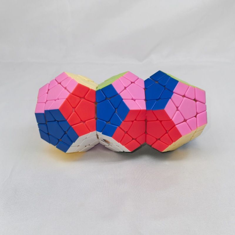 (image for) CubeTwist Siamese Megaminx Cube 2-Body 3-Body Symmetric Color Connected Dodecahedron Puzzle Toy