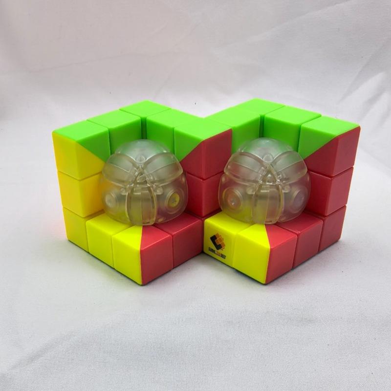 (image for) CubeTwist Gemini Cube 2‑in‑3 Geometric Siamese Cube, Restricted Rotation MOD Twisty Puzzle