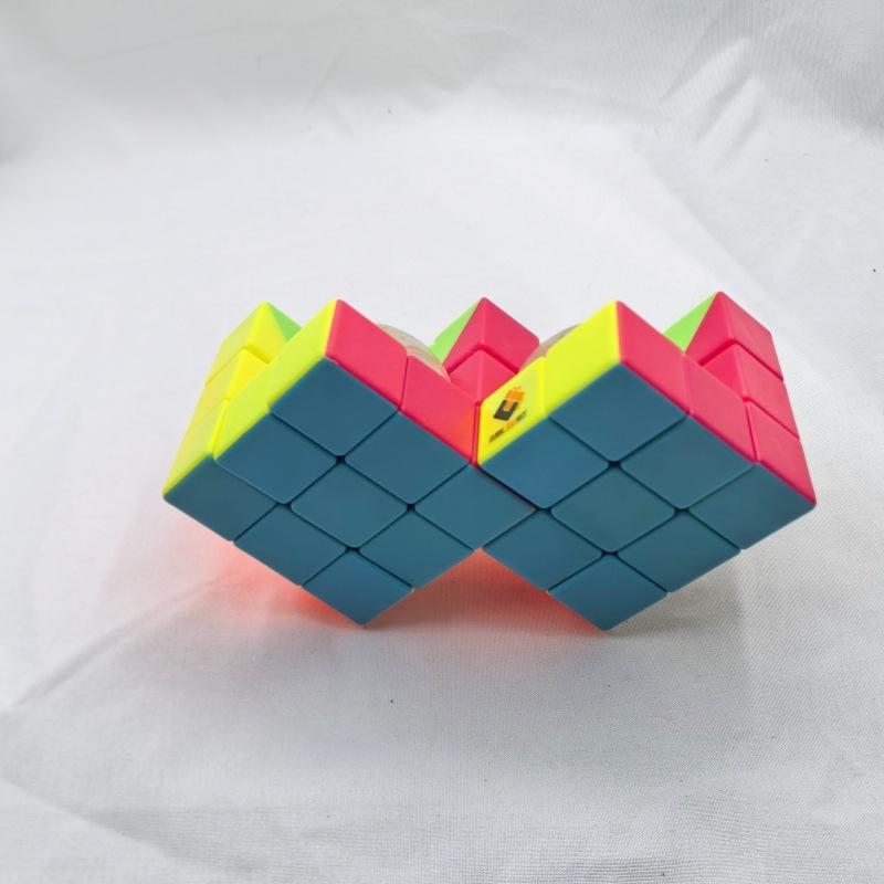 (image for) CubeTwist Gemini Cube 2‑in‑3 Geometric Siamese Cube, Restricted Rotation MOD Twisty Puzzle