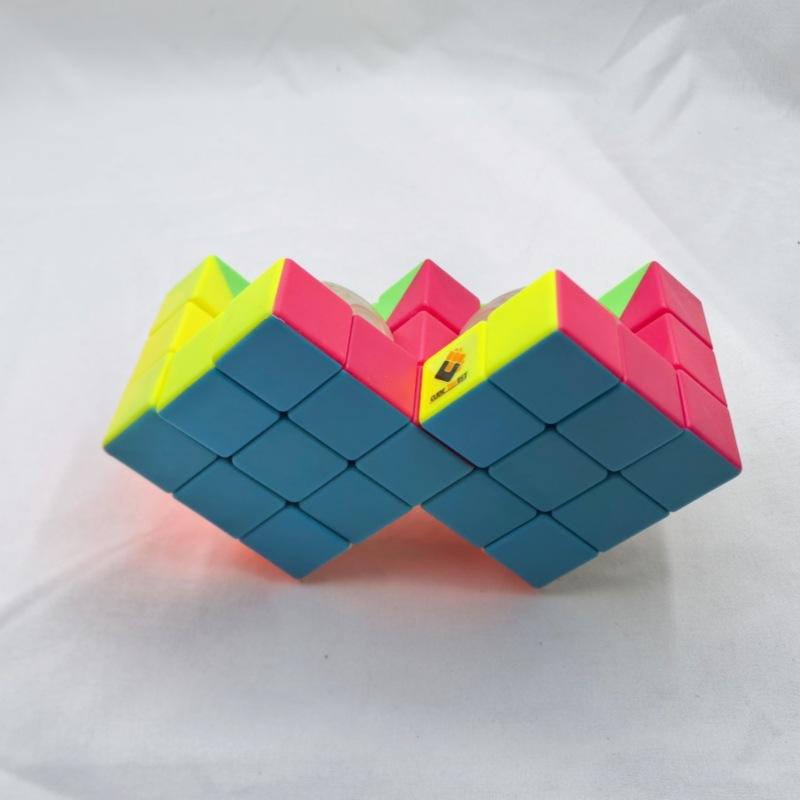 (image for) CubeTwist Gemini Cube 2‑in‑3 Geometric Siamese Cube, Restricted Rotation MOD Twisty Puzzle
