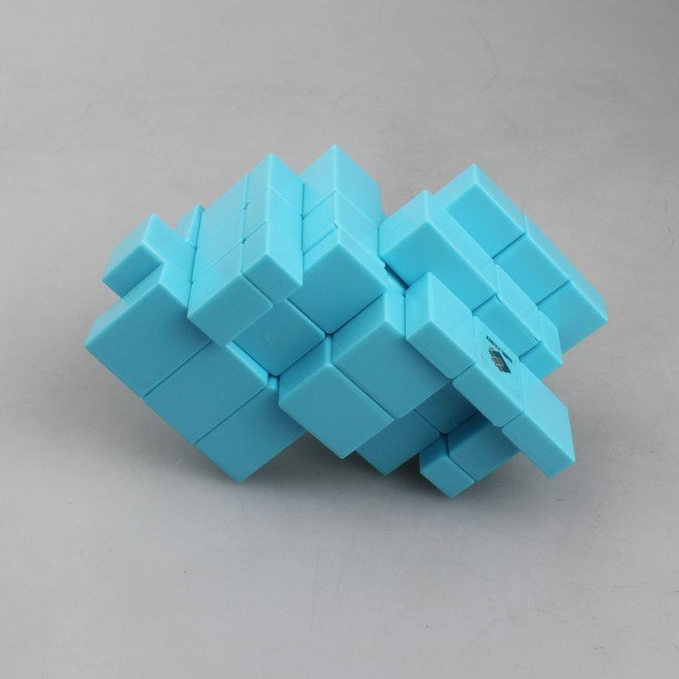 (image for) Cubetwist Stack‑Up No.1 Light‑Blue 2‑Conjoined Mirror Siamese Cube Limited‑Rotation Twisty Puzzle