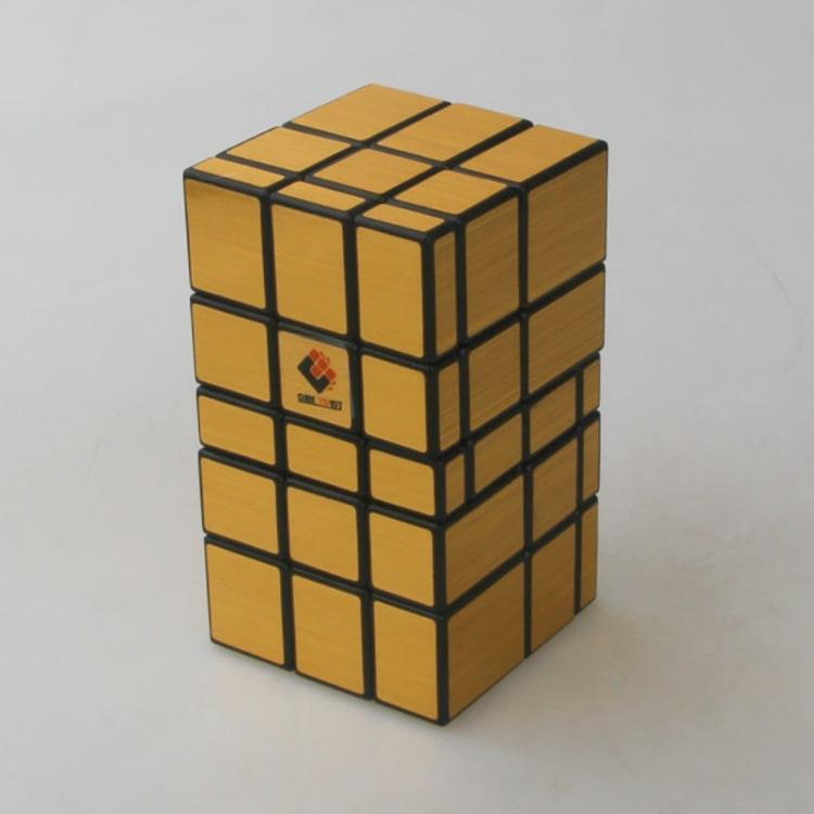 (image for) Cubetwist Stack‑Up No.2 Mirror Siamese Cube 3x3 Gold Sticker Conjoined Twisty Puzzle