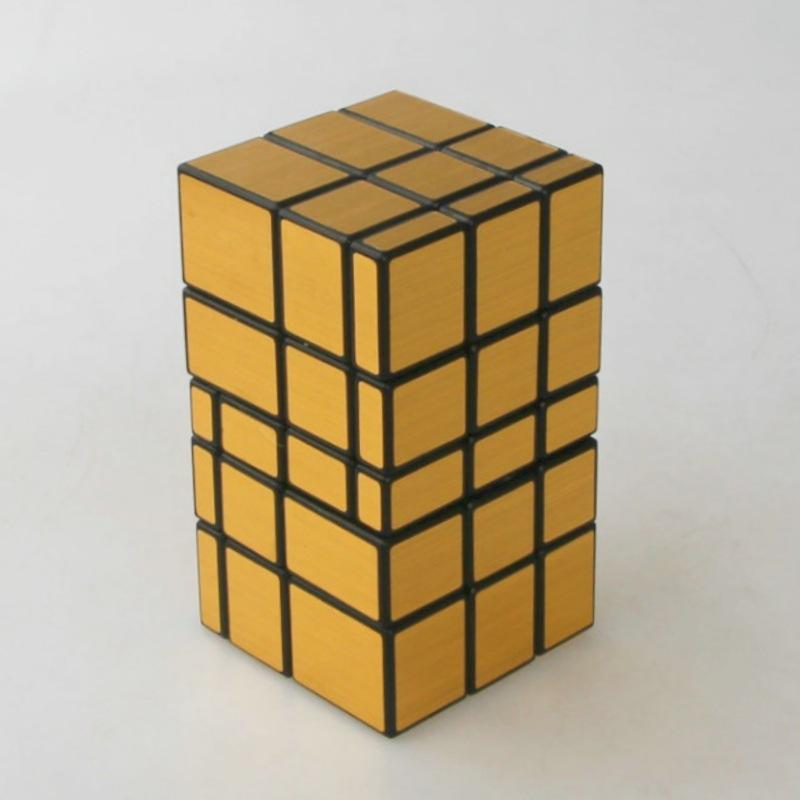 (image for) Cubetwist Stack‑Up No.2 Mirror Siamese Cube 3x3 Gold Sticker Conjoined Twisty Puzzle