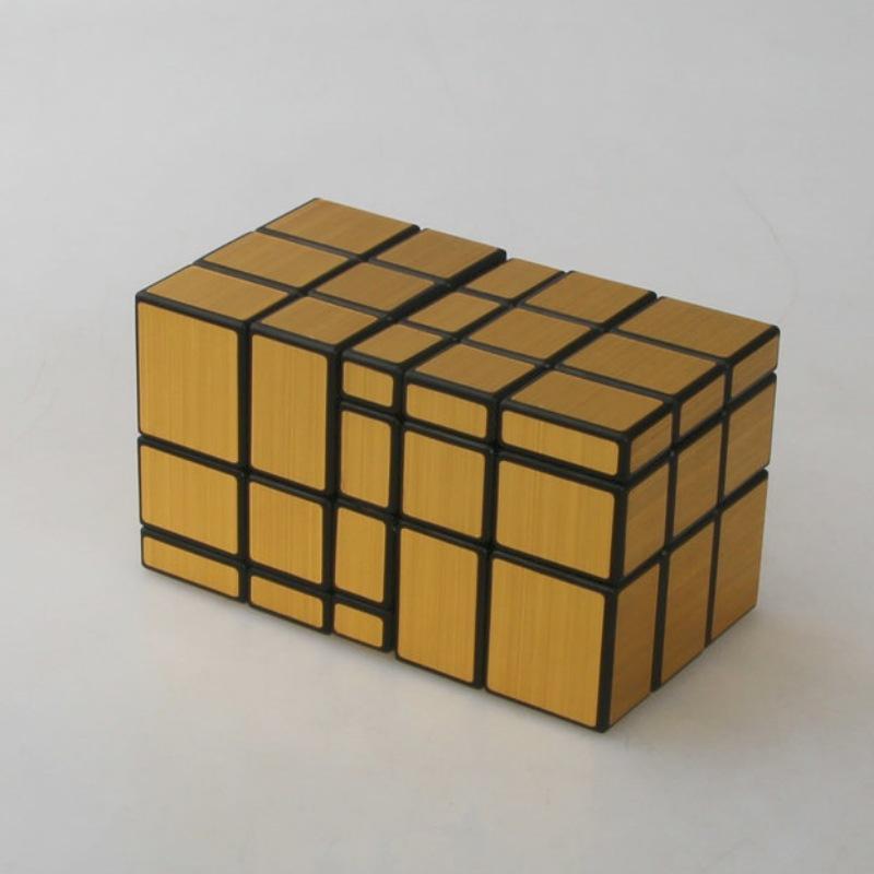 (image for) Cubetwist Stack‑Up No.2 Mirror Siamese Cube 3x3 Gold Sticker Conjoined Twisty Puzzle