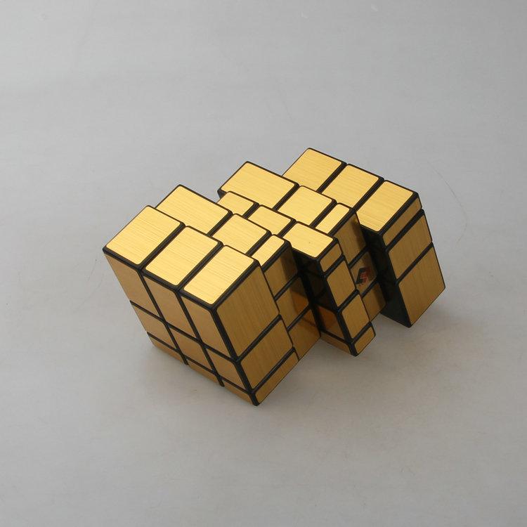 (image for) Cubetwist Stack‑Up No.2 Mirror Siamese Cube 3x3 Gold Sticker Conjoined Twisty Puzzle
