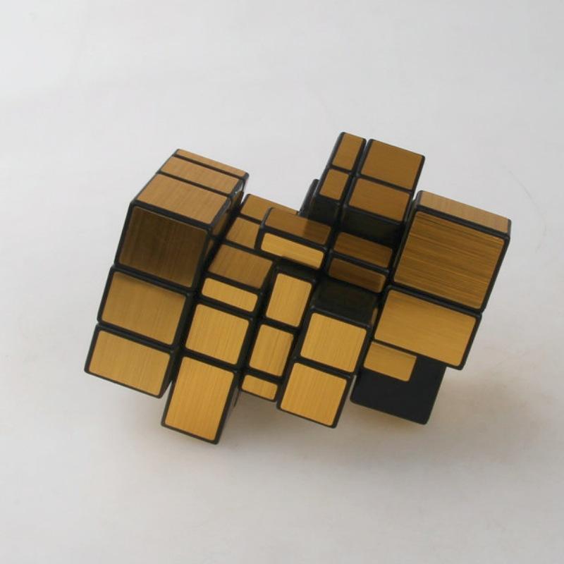 (image for) Cubetwist Stack‑Up No.2 Mirror Siamese Cube 3x3 Gold Sticker Conjoined Twisty Puzzle