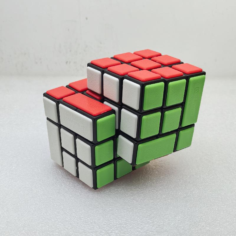 (image for) CubeTwist Gemini Bandaged 3 Conjoined Bandaged Magic Cube Rotation‑Limited Puzzle
