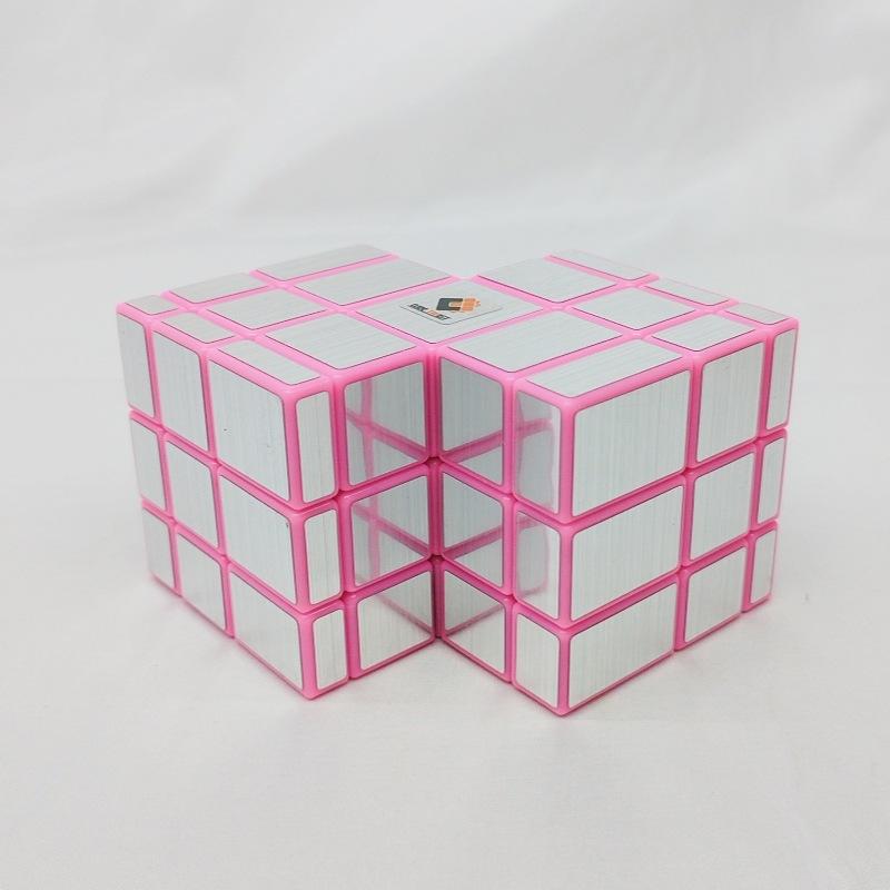 (image for) CubeTwist Mirror Siamese Cube 2‑in‑3 Layer‑Stack 335 Limited Rotation Puzzle, Silver Stickers