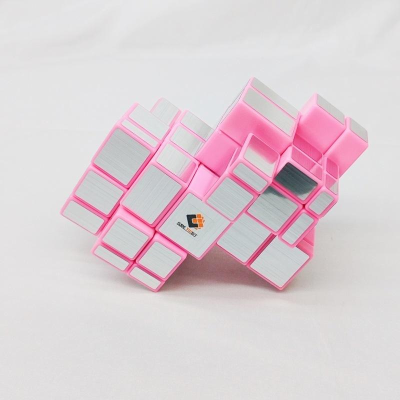 (image for) CubeTwist Mirror Siamese Cube 2‑in‑3 Layer‑Stack 335 Limited Rotation Puzzle, Silver Stickers