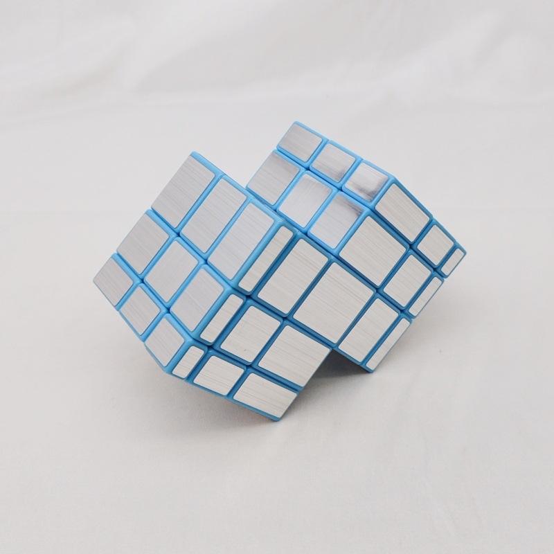 (image for) CubeTwist Mirror Siamese Cube 2‑in‑3 Layer‑Stack 335 Limited Rotation Puzzle, Silver Stickers