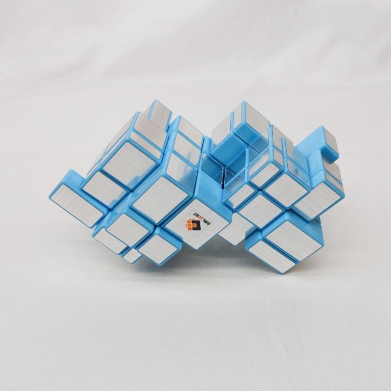 (image for) CubeTwist Mirror Siamese Cube 2‑in‑3 Layer‑Stack 335 Limited Rotation Puzzle, Silver Stickers