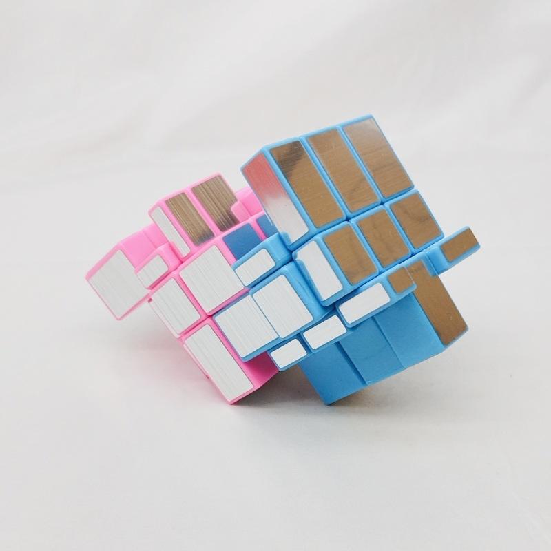 (image for) CubeTwist Mirror Siamese Cube 2‑in‑3 Layer‑Stack 335 Limited Rotation Puzzle, Silver Stickers