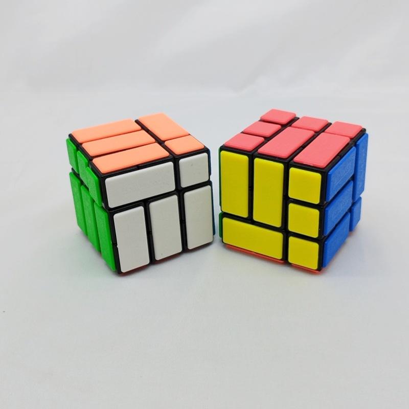 (image for) CubeTwist Bi‑Cube Bandaged 3x3 Cube, Pin‑Insert Version Restricted Rotation Twisty Puzzle