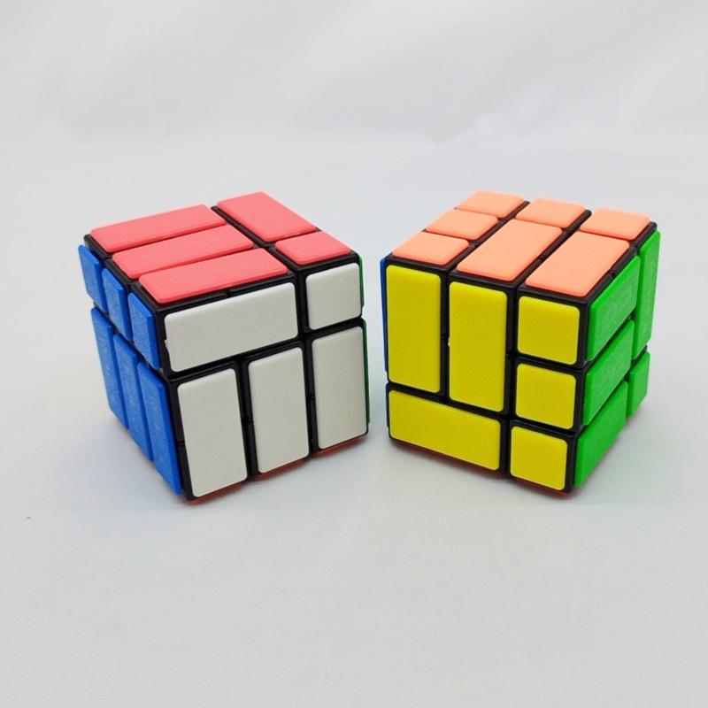 (image for) CubeTwist Bi‑Cube Bandaged 3x3 Cube, Pin‑Insert Version Restricted Rotation Twisty Puzzle