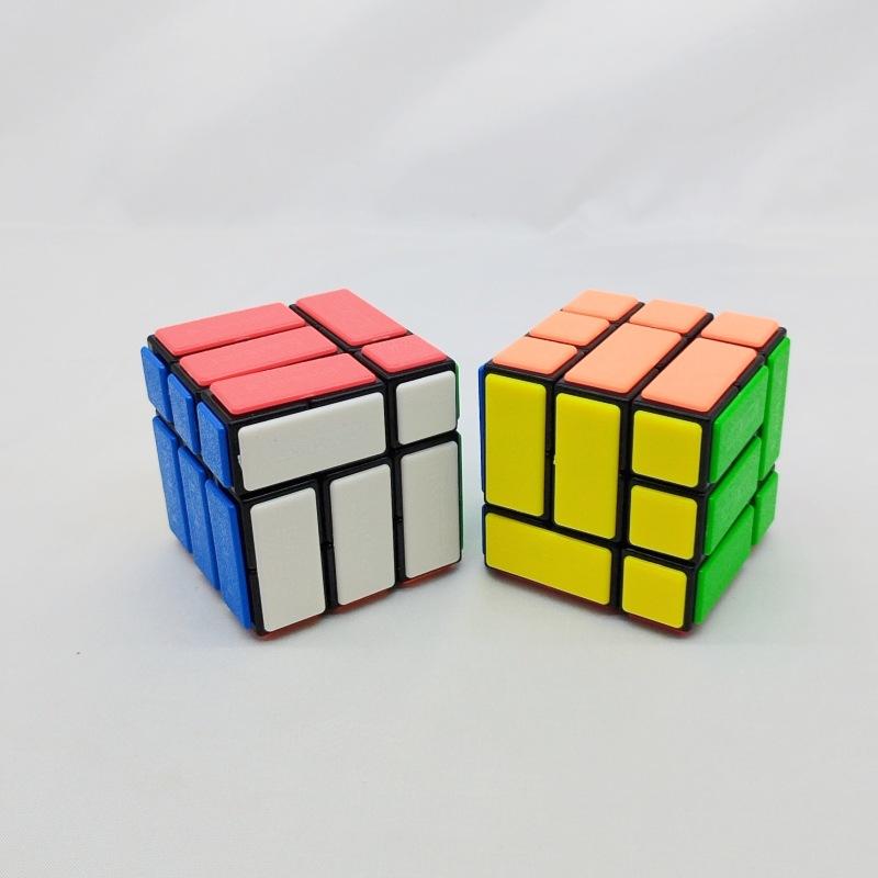 (image for) CubeTwist Bi‑Cube Bandaged 3x3 Cube, Pin‑Insert Version Restricted Rotation Twisty Puzzle