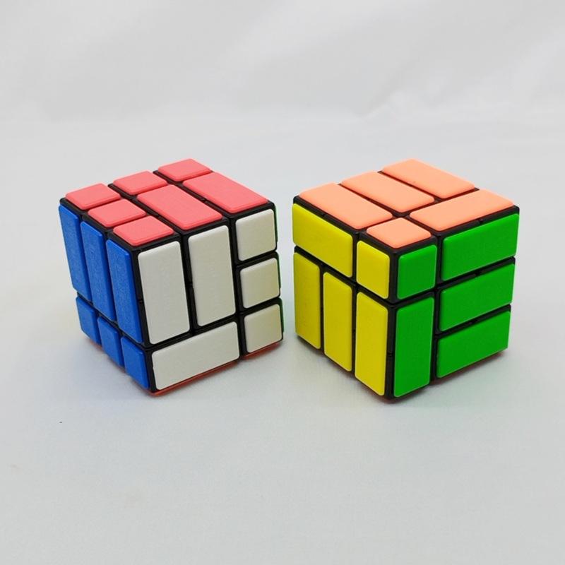 (image for) CubeTwist Bi‑Cube Bandaged 3x3 Cube, Pin‑Insert Version Restricted Rotation Twisty Puzzle