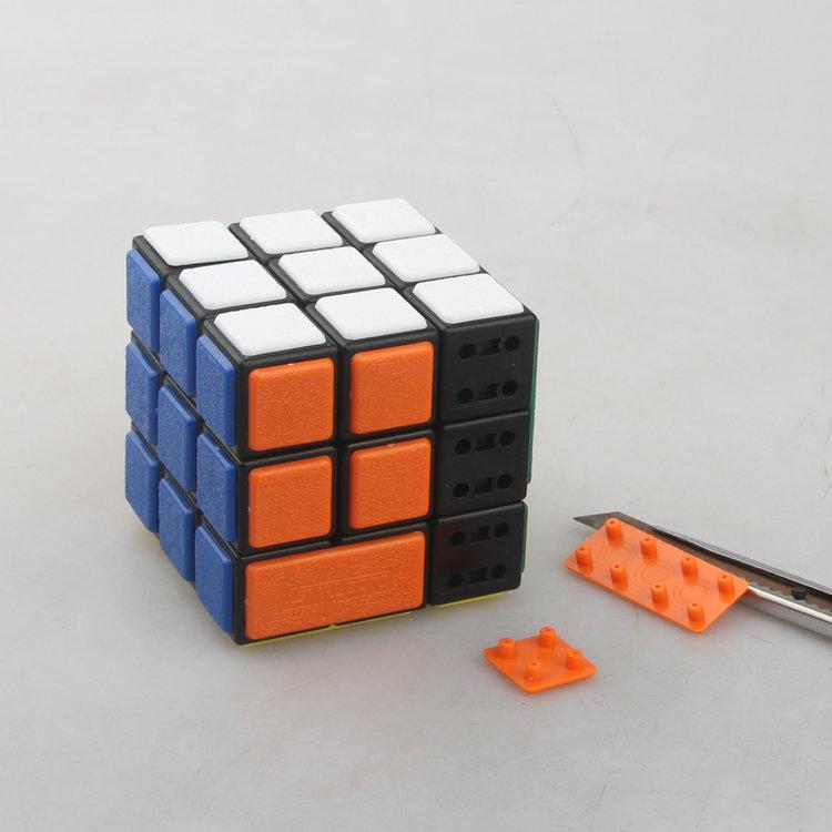 (image for) CubeTwist Bi‑Cube Bandaged 3x3 Cube, Pin‑Insert Version Restricted Rotation Twisty Puzzle