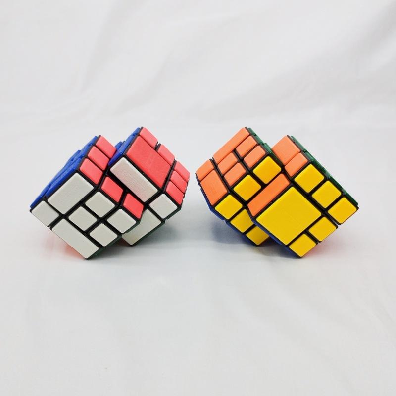 (image for) CubeTwist Siabry Cube, Bandaged & Siamese Combined Twisty Puzzle with Restricted Rotation