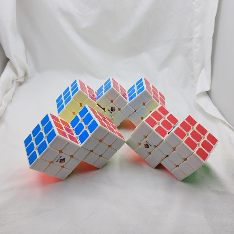 (image for) CubeTwist Siamese 3x3 Cube, 2‑3 / 2‑6 / 3‑3 Connected Bandaged Twisty Puzzle, White Body Restricted Rotation Mod