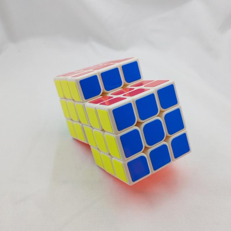 (image for) CubeTwist Siamese 3x3 Cube, 2‑3 / 2‑6 / 3‑3 Connected Bandaged Twisty Puzzle, White Body Restricted Rotation Mod