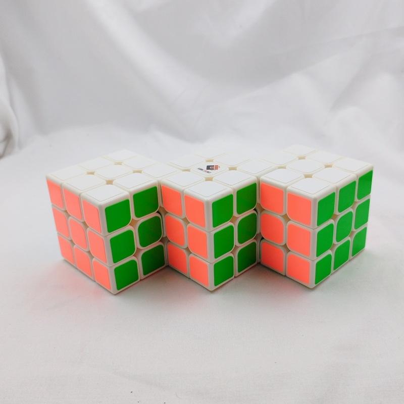 (image for) CubeTwist Siamese 3x3 Cube, 2‑3 / 2‑6 / 3‑3 Connected Bandaged Twisty Puzzle, White Body Restricted Rotation Mod