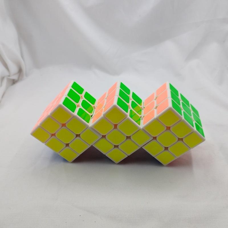 (image for) CubeTwist Siamese 3x3 Cube, 2‑3 / 2‑6 / 3‑3 Connected Bandaged Twisty Puzzle, White Body Restricted Rotation Mod