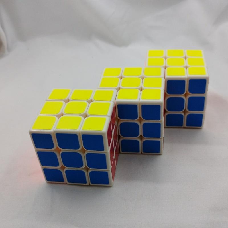(image for) CubeTwist Siamese 3x3 Cube, 2‑3 / 2‑6 / 3‑3 Connected Bandaged Twisty Puzzle, White Body Restricted Rotation Mod