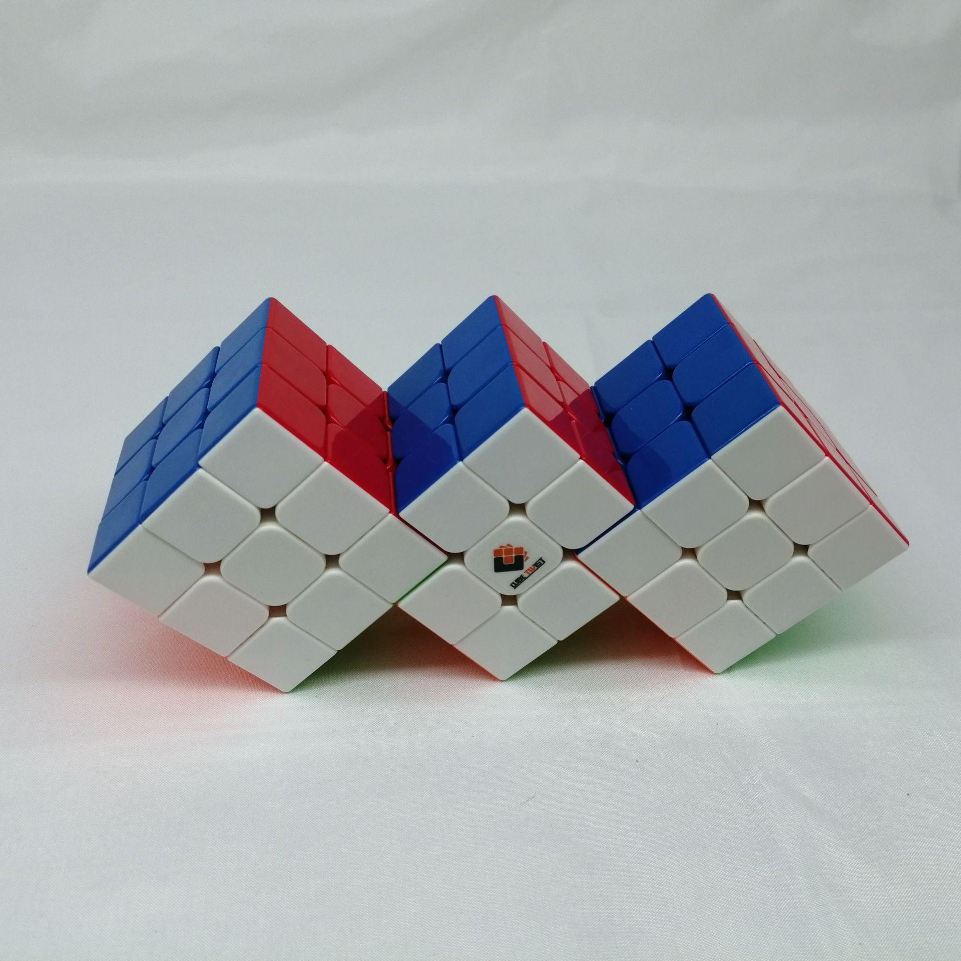 (image for) CubeTwist 2‑3 to 6‑3 Color Siamese Cube, Restricted‑Rotation Connected 3x3 Twisty Puzzle, Custom N‑3 Available