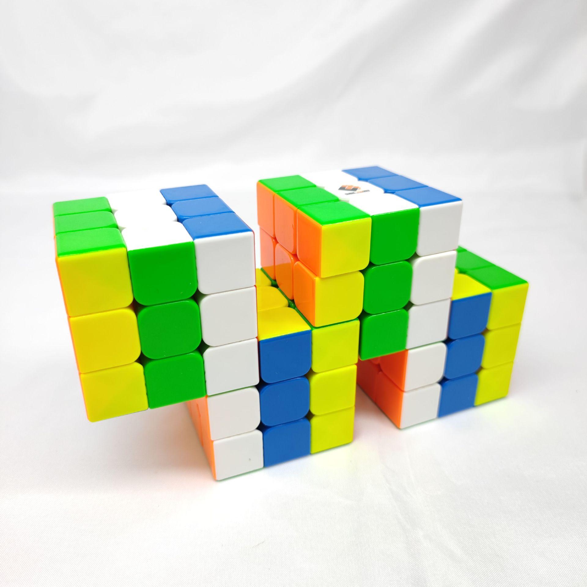 (image for) CubeTwist 2‑3 to 6‑3 Color Siamese Cube, Restricted‑Rotation Connected 3x3 Twisty Puzzle, Custom N‑3 Available