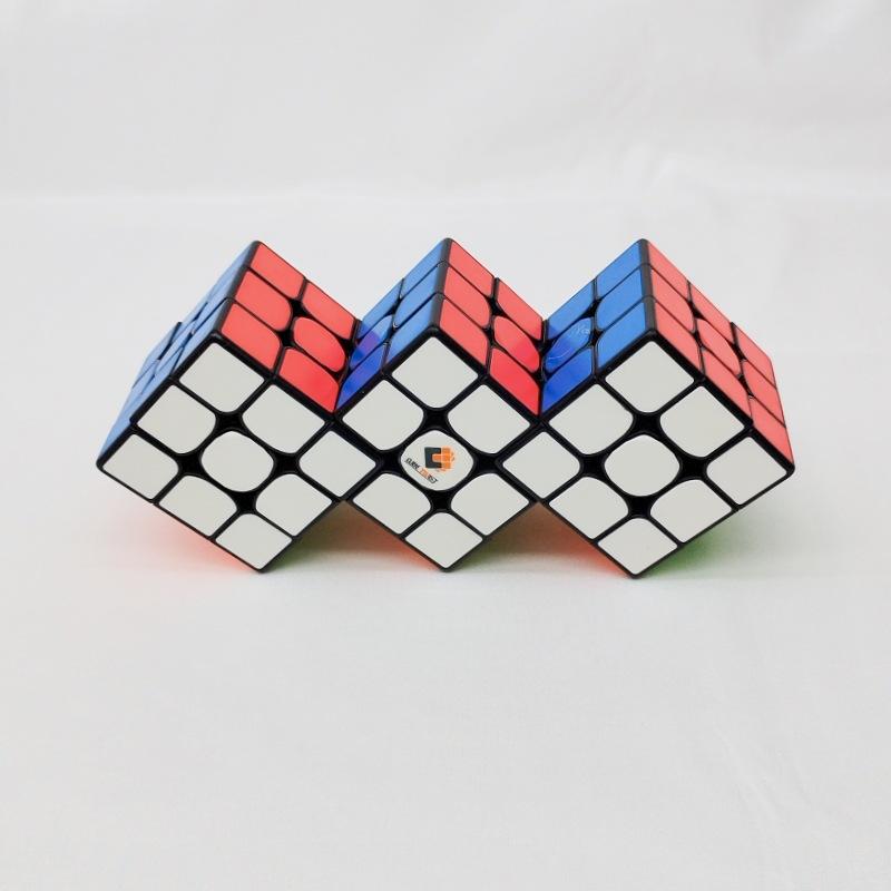 (image for) CubeTwist 3x3 Siamese Connected Cube Series, Multi‑Unit Joined Twisty Puzzle with New Color Tile Version