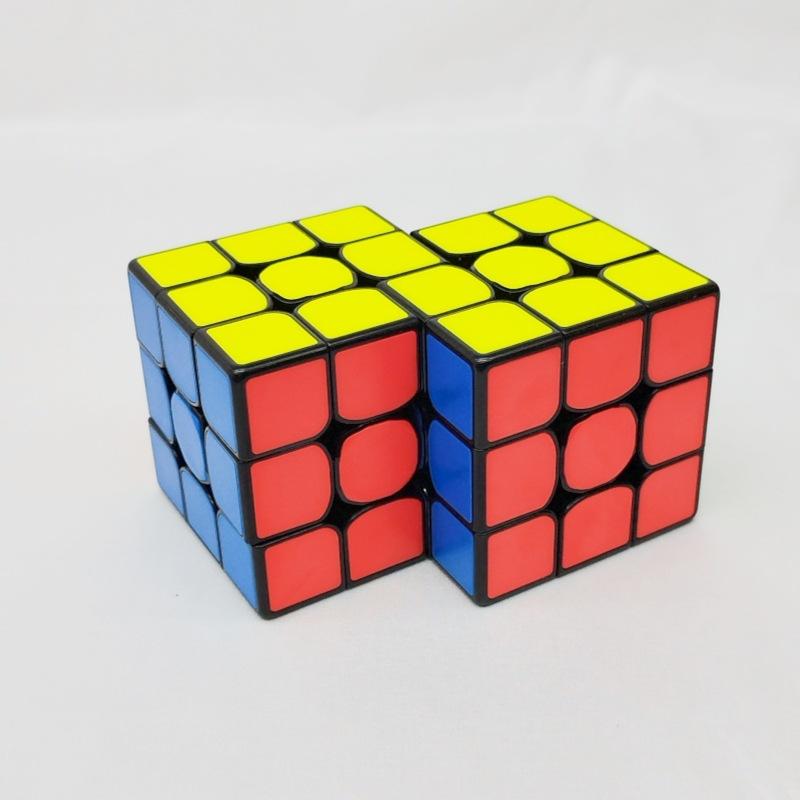 (image for) CubeTwist 3x3 Siamese Connected Cube Series, Multi‑Unit Joined Twisty Puzzle with New Color Tile Version