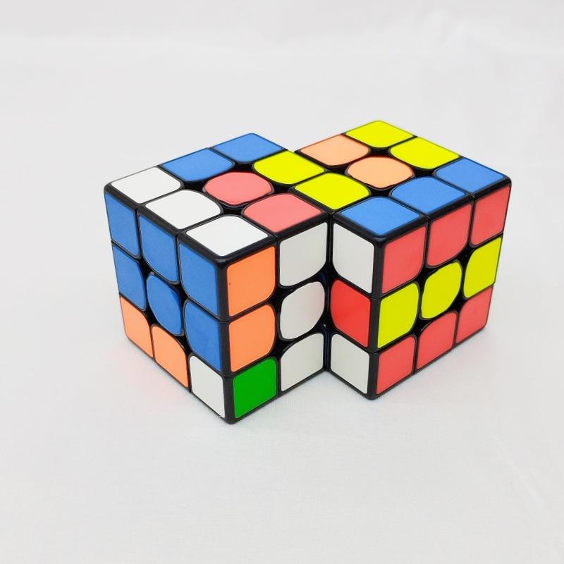(image for) CubeTwist 3x3 Siamese Connected Cube Series, Multi‑Unit Joined Twisty Puzzle with New Color Tile Version