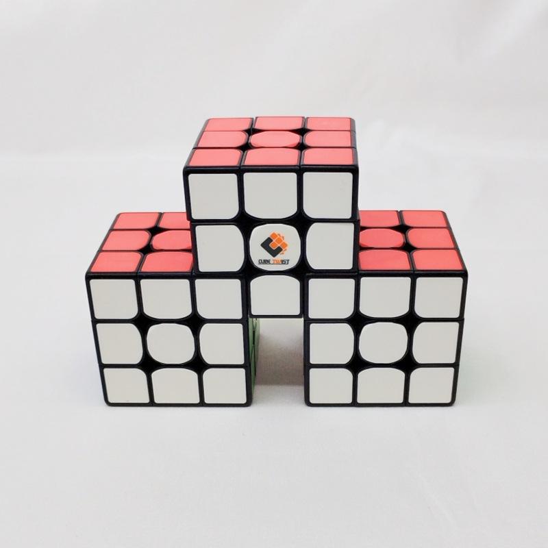 (image for) CubeTwist 3x3 Siamese Connected Cube Series, Multi‑Unit Joined Twisty Puzzle with New Color Tile Version
