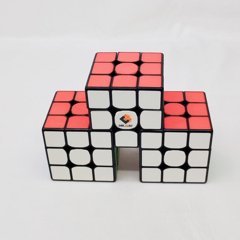(image for) CubeTwist 3x3 Siamese Connected Cube Series, Multi‑Unit Joined Twisty Puzzle with New Color Tile Version