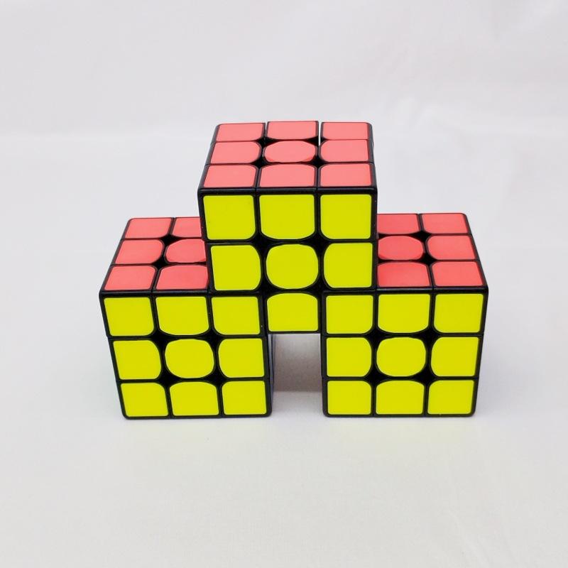 (image for) CubeTwist 3x3 Siamese Connected Cube Series, Multi‑Unit Joined Twisty Puzzle with New Color Tile Version