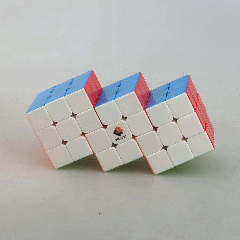 (image for) CubeTwist 3‑in‑3 Siamese Cube, Color Version Restricted‑Rotation Connected Twisty Puzzle