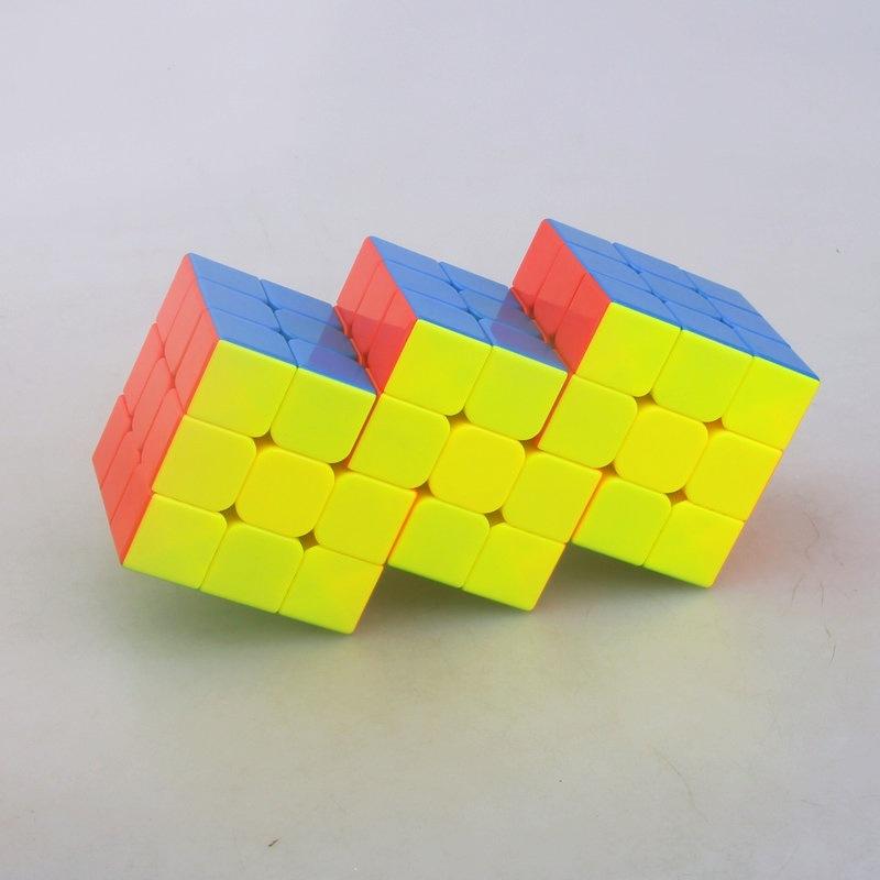 (image for) CubeTwist 3‑in‑3 Siamese Cube, Color Version Restricted‑Rotation Connected Twisty Puzzle