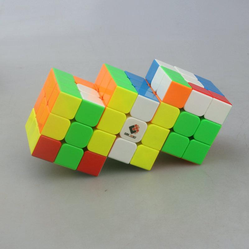 (image for) CubeTwist 3‑in‑3 Siamese Cube, Color Version Restricted‑Rotation Connected Twisty Puzzle