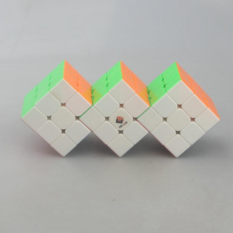(image for) CubeTwist 3‑in‑3 Siamese Cube, Color Version Restricted‑Rotation Connected Twisty Puzzle