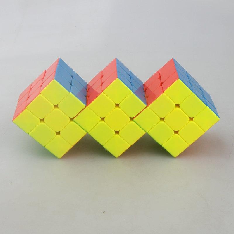 (image for) CubeTwist 3‑in‑3 Siamese Cube, Color Version Restricted‑Rotation Connected Twisty Puzzle