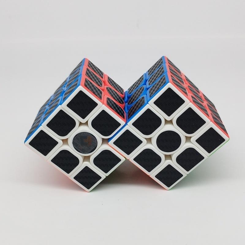 (image for) CubeTwist Carbon Fiber Siamese Cube, 2‑in‑3 & 2‑in‑6 Rotation‑Limited Connected Puzzle