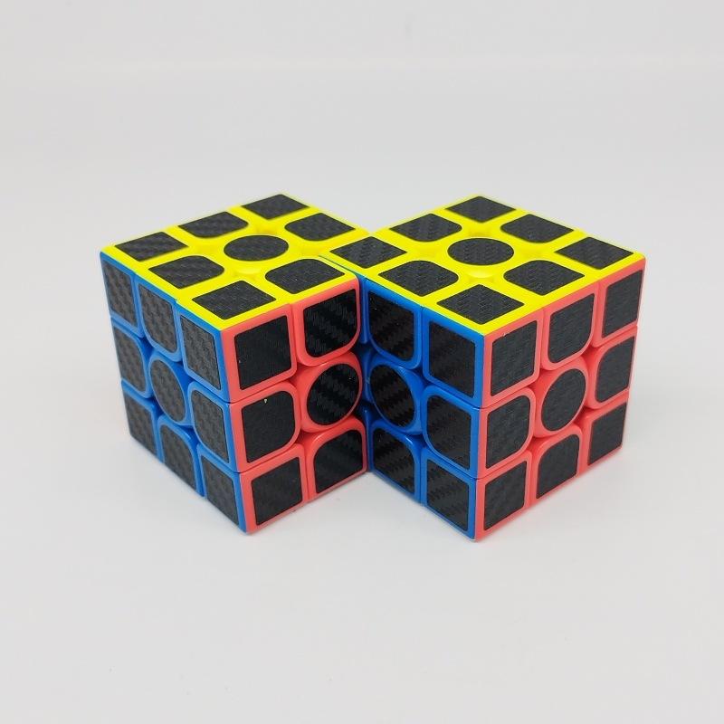 (image for) CubeTwist Carbon Fiber Siamese Cube, 2‑in‑3 & 2‑in‑6 Rotation‑Limited Connected Puzzle