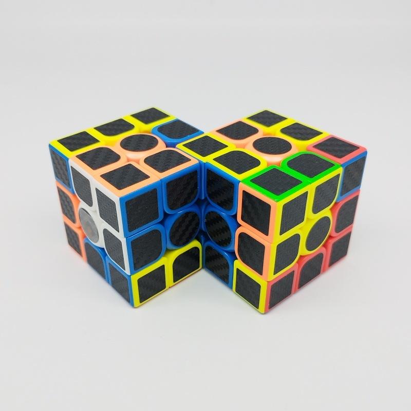 (image for) CubeTwist Carbon Fiber Siamese Cube, 2‑in‑3 & 2‑in‑6 Rotation‑Limited Connected Puzzle