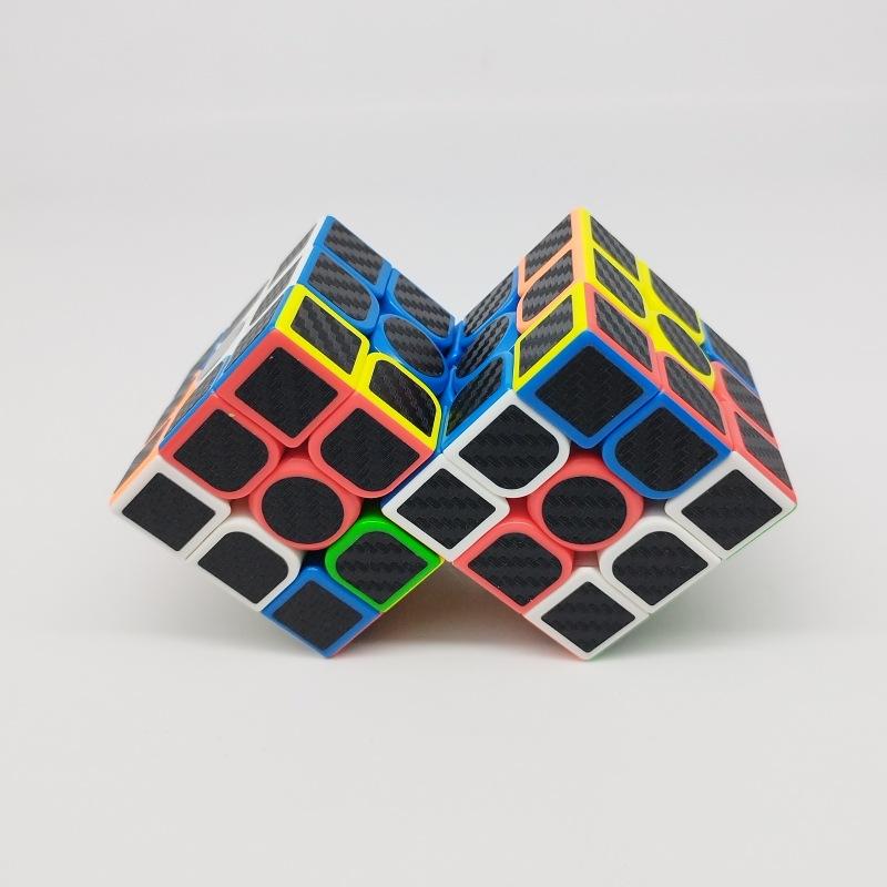 (image for) CubeTwist Carbon Fiber Siamese Cube, 2‑in‑3 & 2‑in‑6 Rotation‑Limited Connected Puzzle