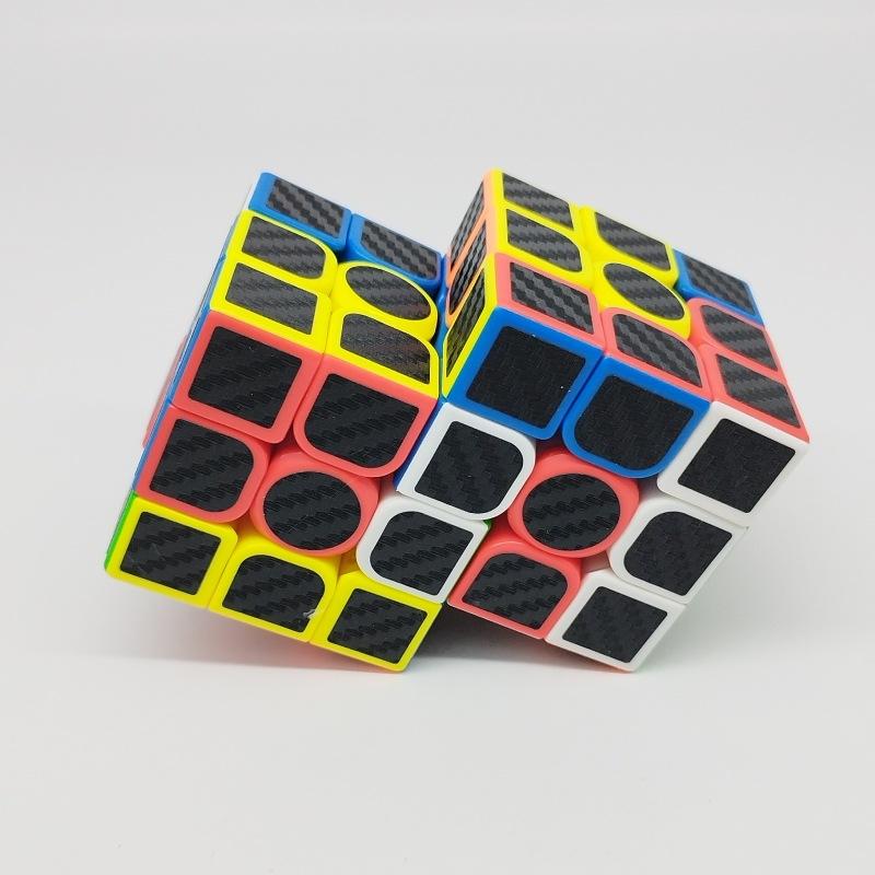 (image for) CubeTwist Carbon Fiber Siamese Cube, 2‑in‑3 & 2‑in‑6 Rotation‑Limited Connected Puzzle