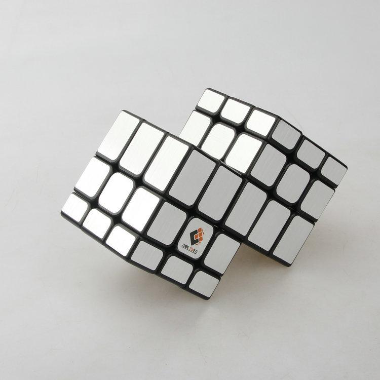 (image for) CubeTwist Unequal Distance 2‑3 Siamese Mirror Cube, Connected 3x3 Twisty Puzzle, Restricted‑Rotation Mod