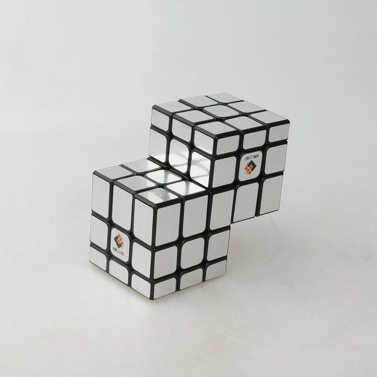(image for) CubeTwist Unequal Distance 2‑3 Siamese Mirror Cube, Connected 3x3 Twisty Puzzle, Restricted‑Rotation Mod