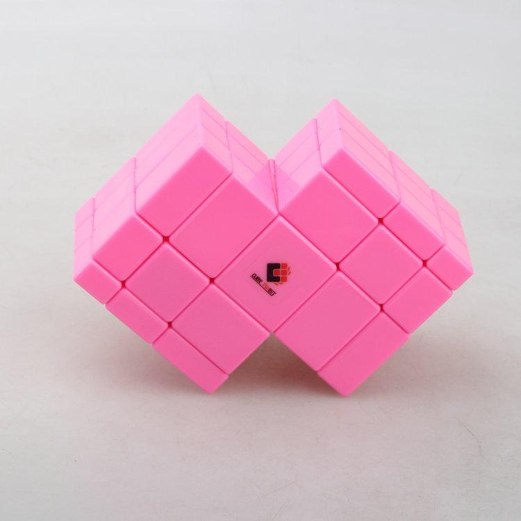 (image for) Cubetwist 2‑in‑3 Mirror Siamese Cube 3x3 Limited‑Rotation Conjoined Twisty Puzzle