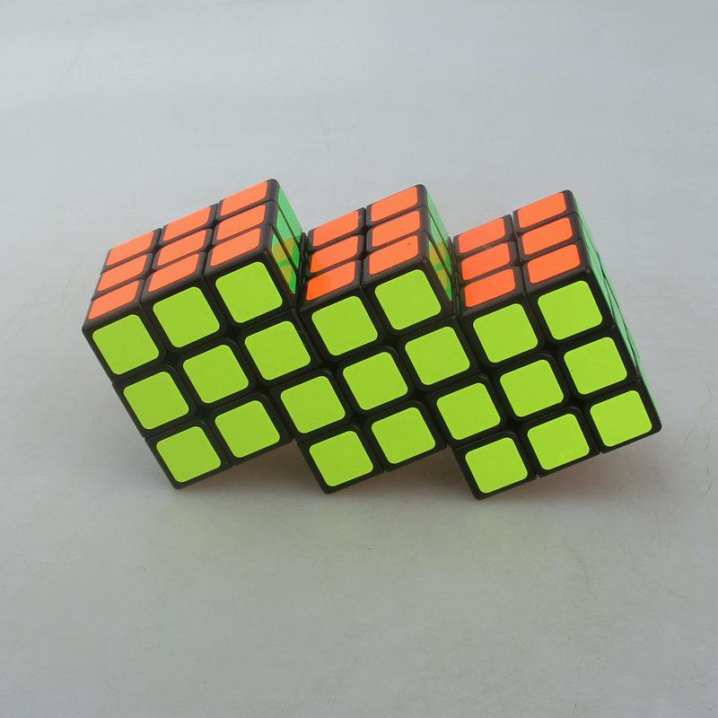 (image for) CubeTwist Siamese 3x3 Cube Series, 2‑6 / 3‑6 / 4‑6 / 5‑6 / 6‑6 Connected Bandaged Puzzle, Black Body Restricted Rotation Mod